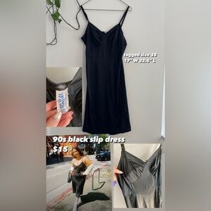 90s black slip dress